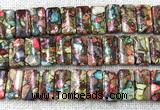 CDE3830 7.5 inches 10*20mm rectangle double drilled sea sediment jasper beads