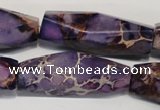 CDE386 15.5 inches 12*40mm faceted rice dyed sea sediment jasper beads