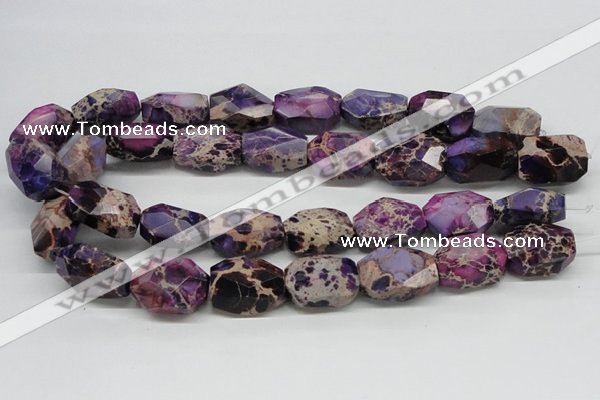 CDE39 15.5 inches 20*25mm faceted nuggets dyed sea sediment jasper beads