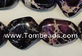 CDE394 15.5 inches 20*25mm nugget dyed sea sediment jasper beads