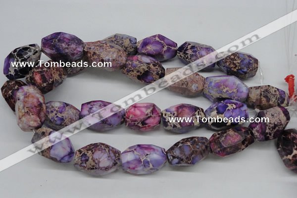 CDE40 15.5 inches 20*30mm faceted nuggets dyed sea sediment jasper beads