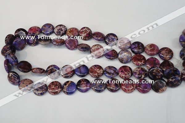CDE408 15.5 inches 16mm flat round dyed sea sediment jasper beads