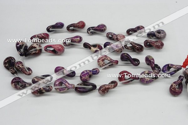 CDE42 15.5 inches 15*24mm petal shaped dyed sea sediment jasper beads