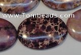 CDE422 15.5 inches 25*35mm oval dyed sea sediment jasper beads