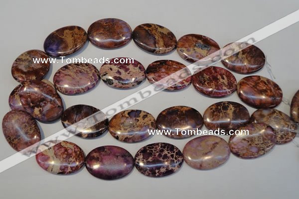 CDE422 15.5 inches 25*35mm oval dyed sea sediment jasper beads