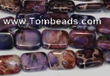 CDE435 15.5 inches 10*14mm rectangle dyed sea sediment jasper beads