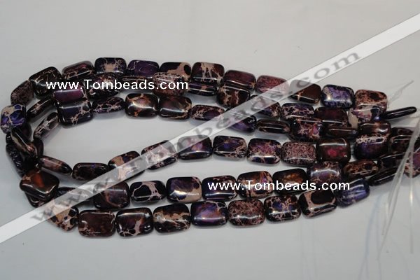 CDE436 15.5 inches 12*16mm rectangle dyed sea sediment jasper beads