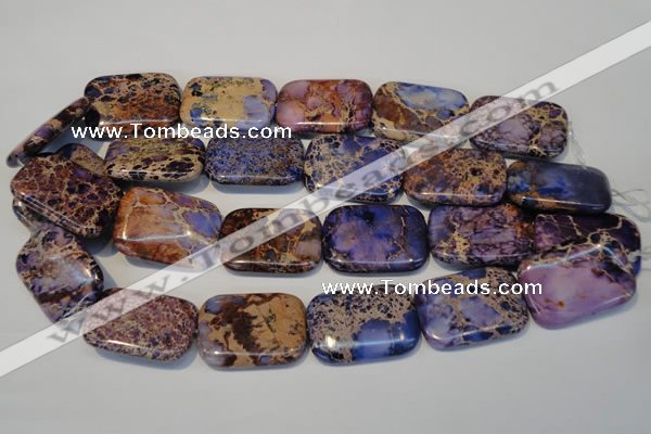 CDE442 15.5 inches 25*35mm rectangle dyed sea sediment jasper beads