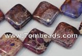 CDE445 15.5 inches 16*16mm diamond dyed sea sediment jasper beads