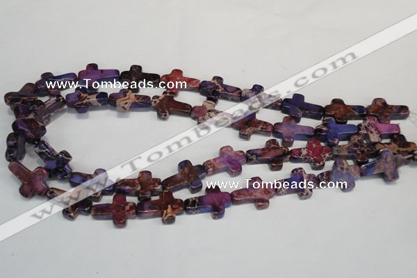 CDE450 15.5 inches 15*20mm cross dyed sea sediment jasper beads