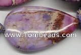 CDE463 15.5 inches 30*50mm flat teardrop dyed sea sediment jasper beads