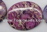 CDE470 15.5 inches 40*50mm oval dyed sea sediment jasper beads