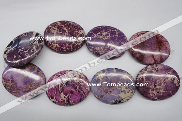 CDE470 15.5 inches 40*50mm oval dyed sea sediment jasper beads