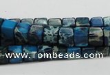 CDE52 15.5 inches 6*6mm cube dyed sea sediment jasper beads wholesale