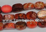 CDE528 15.5 inches 10*14mm oval dyed sea sediment jasper beads