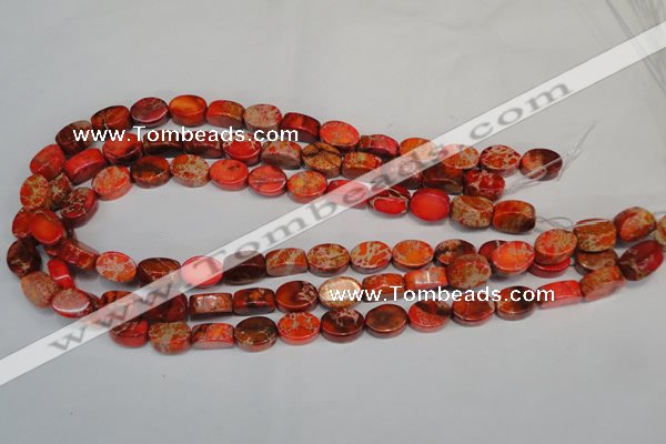 CDE528 15.5 inches 10*14mm oval dyed sea sediment jasper beads