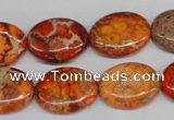 CDE532 15.5 inches 15*20mm oval dyed sea sediment jasper beads