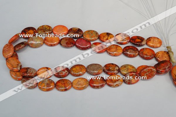 CDE532 15.5 inches 15*20mm oval dyed sea sediment jasper beads