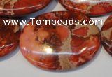 CDE536 15.5 inches 30*40mm oval dyed sea sediment jasper beads