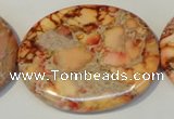 CDE537 15.5 inches 35*45mm oval dyed sea sediment jasper beads