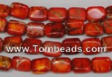 CDE551 15.5 inches 8*10mm rectangle dyed sea sediment jasper beads