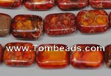 CDE553 15.5 inches 12*16mm rectangle dyed sea sediment jasper beads