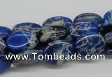 CDE58 15.5 inches 12*16mm oval dyed sea sediment jasper beads