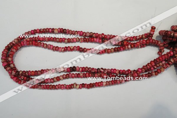 CDE584 15.5 inches 3*6mm rondelle dyed sea sediment jasper beads