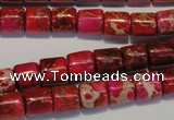 CDE595 15.5 inches 8*8mm tube dyed sea sediment jasper beads