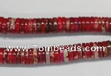 CDE601 15.5 inches 2*8mm heishi dyed sea sediment jasper beads