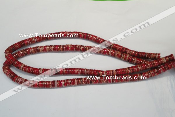 CDE601 15.5 inches 2*8mm heishi dyed sea sediment jasper beads