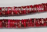 CDE602 15.5 inches 2*10mm heishi dyed sea sediment jasper beads