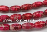 CDE605 15.5 inches 8*12mm rice dyed sea sediment jasper beads