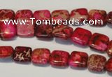 CDE620 15.5 inches 10*10mm square dyed sea sediment jasper beads