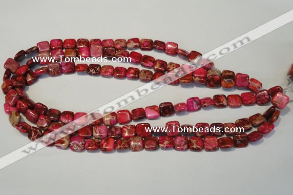 CDE620 15.5 inches 10*10mm square dyed sea sediment jasper beads