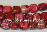 CDE621 15.5 inches 12*12mm square dyed sea sediment jasper beads