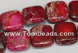 CDE623 15.5 inches 16*16mm square dyed sea sediment jasper beads