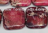 CDE626 15.5 inches 25*25mm square dyed sea sediment jasper beads