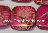 CDE627 15.5 inches 30*30mm square dyed sea sediment jasper beads