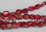 CDE641 15.5 inches 6*8mm oval dyed sea sediment jasper beads