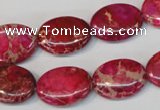 CDE645 15.5 inches 13*18mm oval dyed sea sediment jasper beads