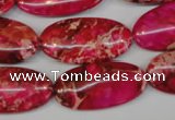 CDE647 15.5 inches 15*30mm oval dyed sea sediment jasper beads