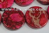 CDE665 15.5 inches 25mm coin dyed sea sediment jasper beads