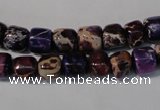 CDE705 15.5 inches 6*8mm nuggets dyed sea sediment jasper beads