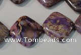 CDE720 15.5 inches 18*18mm diamond dyed sea sediment jasper beads