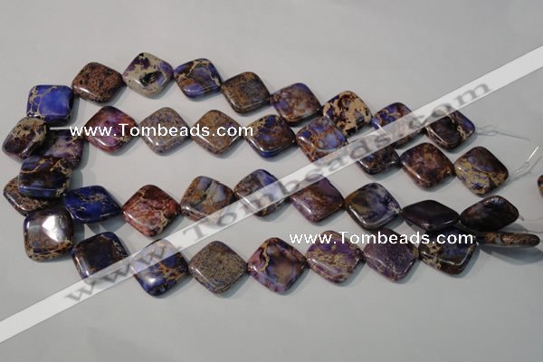 CDE720 15.5 inches 18*18mm diamond dyed sea sediment jasper beads