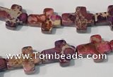 CDE722 15.5 inches 12*16mm cross dyed sea sediment jasper beads