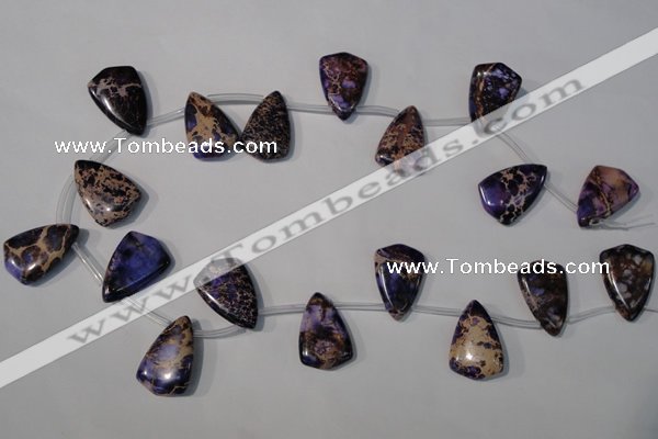 CDE724 Top-drilled 16*24mm flat teardrop dyed sea sediment jasper beads