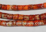 CDE735 15.5 inches 6*6mm tube dyed sea sediment jasper beads