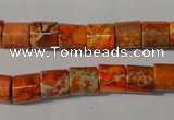 CDE737 15.5 inches 8*8mm tube dyed sea sediment jasper beads